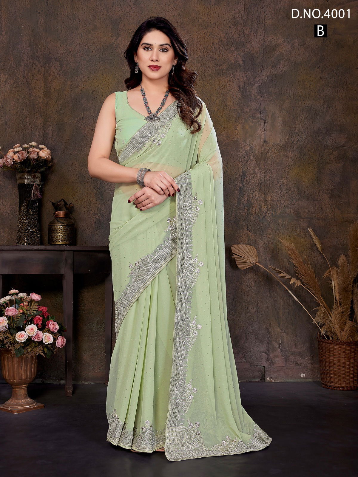 Jayshree 4001 A To D Georgette Occasion Wear Saree Wholesale In India